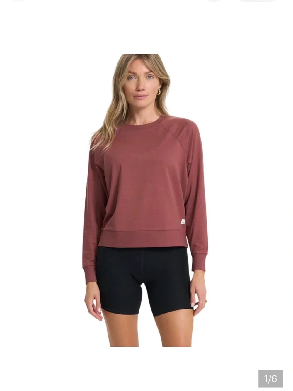 Vuori Women’s Halo Crewneck pullover, Small, Rosewood - Picture 1 of 16